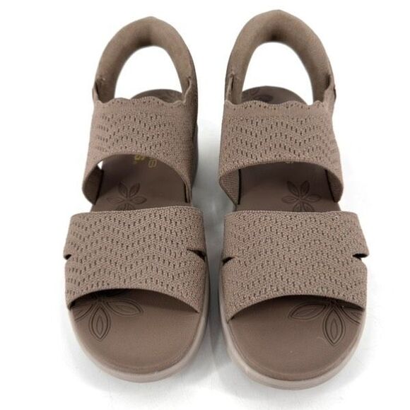 Skechers Women's PIER-LITE Memory Maker Wedge Sandals Mocha Size‎ 9 Knit Stretch - Picture 3 of 9